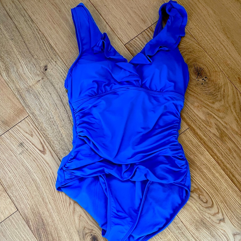 Ralph Lauren one piece royal blue swimsuit size 8